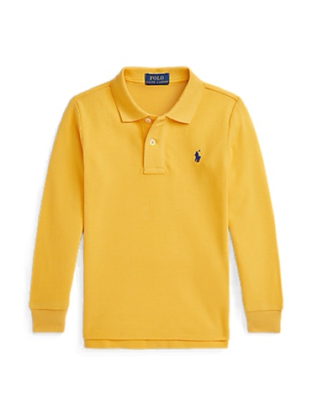 Polo by Ralph Lauren Kids Long-Sleeve Polo in Bright Yellow with Navy Logo